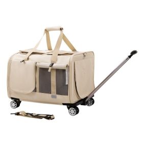 Large Pet Trolley Bag Cat (Option: Beige Hidden Windproof-Average Size)
