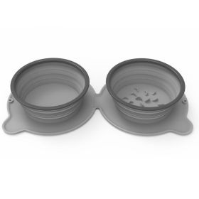 Outdoor Pet Portable Folding Bowl (Option: Gray)