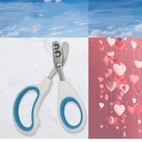 Round Hole Novice Supplies Blind Scissors (Option: 105MM 65MM-Double Hole Blue)