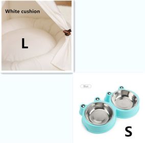 cat kennel wooden pet nest (Option: White cushion-Set3)