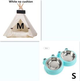 cat kennel wooden pet nest (Option: White no cushion-Set2)
