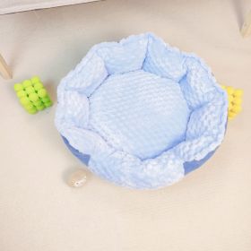 Multi-Color Pet Bed Thermal Universal (Option: Diameter 50cm-Macarons Blue)