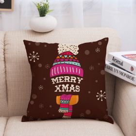 Christmas linen pillowcase (Option: Wool cap)