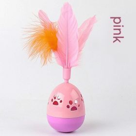 Tumbler Bell Cat Interactive Toys (Color: Pink)
