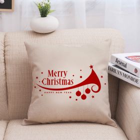 Christmas linen pillowcase (Option: Christmas number)