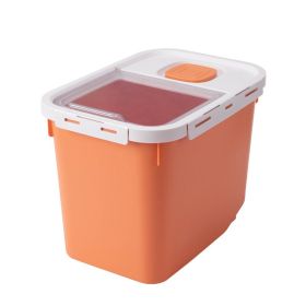 Pet Food Dog Cat Food Barrel Moisture-proof Sealed Barrel (Color: Orange)