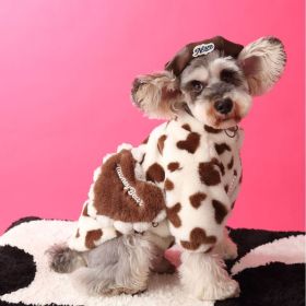 Dog Clothes Warm Love Plush Coat (Option: Coffee Color Coat Backpack-L)