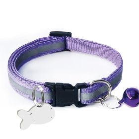Nylon Reflective Collar Cat (Option: Purple-XS)
