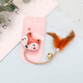 Cat Teaser Toy Feather Bell Hemp Rope (Option: Fox-24cm)