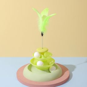 Cat Toy Self-Hi Relieving Stuffy Cat Turntable (Option: With Feather Light Green-Opp Bag)