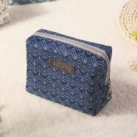 New Travel Wash Bag waterproof fashion cotton make-up package South Korea Mini cute cosmetics receipt wholesale (Option: Navy stripes)