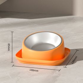 Cat Bowl Oblique Dog Food Anti-tumble (Color: Orange)