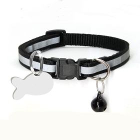 Nylon Reflective Collar Cat (Option: Black-XS)