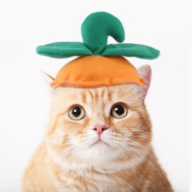 Curly Hair Pet Hat Cat Funny Dress Up Pet Products (Option: Green leaf pumpkin-Average Size)