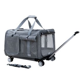 Large Pet Trolley Bag Cat (Option: Dark Gray Hidden Windproof-Average Size)