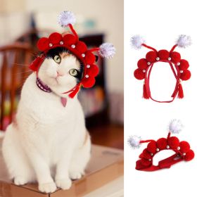 Curly Hair Pet Hat Cat Funny Dress Up Pet Products (Option: Chinese style-Average Size)