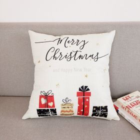 Christmas linen pillowcase (Option: Merry Christmas)
