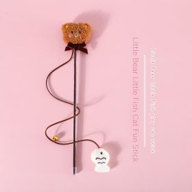 Cartoon Plush Bell Cat Teaser Interactive Sound Toy (Option: Bear Fish Cat Teaser)
