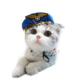 Curly Hair Pet Hat Cat Funny Dress Up Pet Products (Option: Pilot-Average Size)