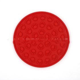 Pet Licking Mat For Silicone Shower (Option: Red-Round Thin)