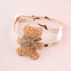 Pet Collar Cat Bell (Option: Coffee Bear-S)