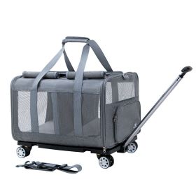 Large Pet Trolley Bag Cat (Option: Dark Gray Breathable Type-Average Size)