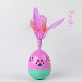 Tumbler Bell Cat Interactive Toys (Color: Purple)