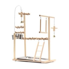 Bird Playground Interactive Platform Stand Pole Solid Wood Frame (Option: No.5)