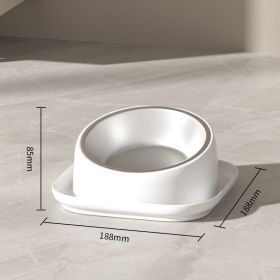 Cat Bowl Oblique Dog Food Anti-tumble (Color: White)