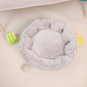 Multi-Color Pet Bed Thermal Universal (Option: Diameter 50cm-Macaron Gray)