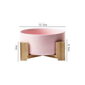 Large Capacity High Stand Ceramic Pet Bowl (Option: Matting Agent Round Bowl)