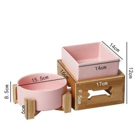 Large Capacity High Stand Ceramic Pet Bowl (Option: Matting Agent Set)