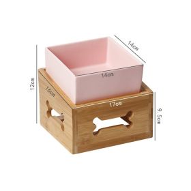Large Capacity High Stand Ceramic Pet Bowl (Option: Matting Agent Square Bowl)