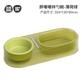 Pet Supplies Mixed Spoon Bowl Cat Diet (Option: Mint Green)