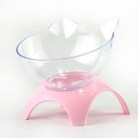 Removable And Washable Multi-purpose Cat Bowl (Option: Single Cat Bowl Pink)