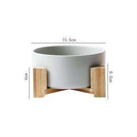 Large Capacity High Stand Ceramic Pet Bowl (Option: Matte Gray Round Bowl)