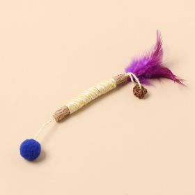 Molar Polygonum Multiflorum Feather Cat Teaser With Bell (Option: Yellow Rope Single Ball)