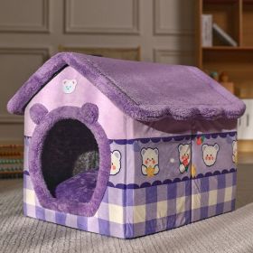All Season Universal Removable And Washable Warm Pet Products In Winter (Option: Purple-L)