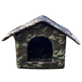 Outdoor Waterproof Wandering Cat Nest Winter Warm Outdoor Foldable Removable Washable Cat House Kennel (Option: Camouflage-L)