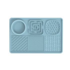 Dog Slow Food Mat Sucker (Option: Blue Rectangle)