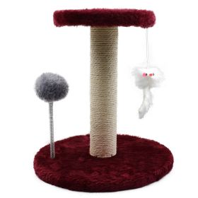 Scratching Pole Masher Vertical Non-chip Cat Climbing Frame (Option: Plush Wine Red)