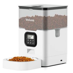 Household Pet Intelligent Automatic Double Meal Feeder (Option: 4L white transparent-AU)