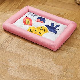 Summer Cool Sandwich Dog's Nest Cushion Pet Supplies (Option: Pink Pineapple-XL)