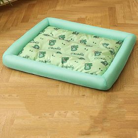 Summer Cool Sandwich Dog's Nest Cushion Pet Supplies (Option: Green Dinosaur-XL)