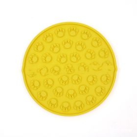 Pet Licking Mat For Silicone Shower (Option: Yellow-Round Thin)
