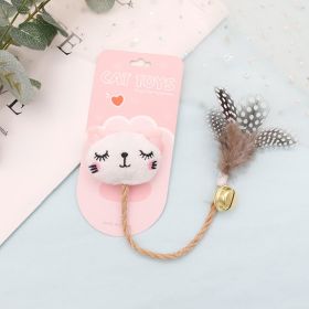 Cat Teaser Toy Feather Bell Hemp Rope (Option: White Cat-24cm)