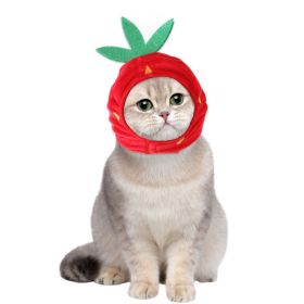 Curly Hair Pet Hat Cat Funny Dress Up Pet Products (Option: Big Strawberry-Average Size)