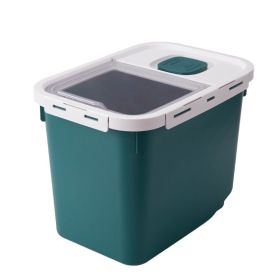 Pet Food Dog Cat Food Barrel Moisture-proof Sealed Barrel (Color: Green)