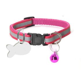 Nylon Reflective Collar Cat (Option: Rose Red-XS)