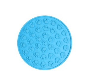 Pet Licking Mat For Silicone Shower (Option: Sky Blue-Footprint style)